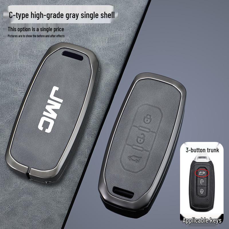 

JMC Yuhu 7/9 & Fosun 2023 Key Fob Metal Case for Auto Remote Control, Yusheng S350 Leather Cover