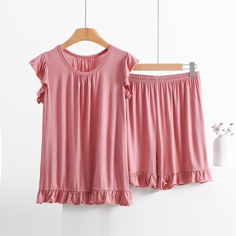 Women Pajamas Size Plus Modal Sleeveless Shorts Suit Summer Sleepwear Pyjamas Femme Nightwear Pijamas Set
