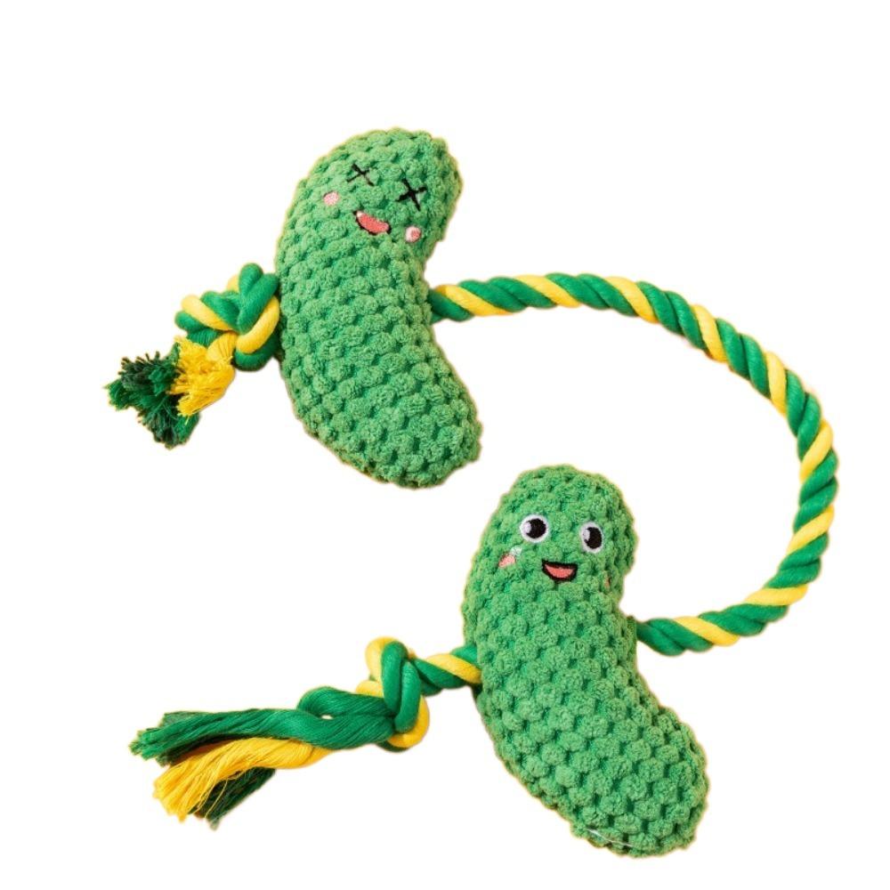 

Bite-resistant Dog Plush Toy Knot Training Builtin Squeaker Dog Dental Cleaning Toy Chew Sound Making Dog Sound Squeaky Toy зелений