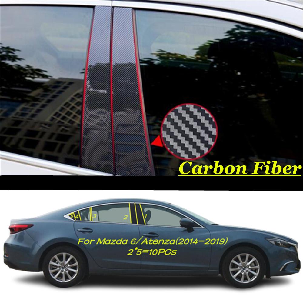 Car TPU/Glossy Mirror Pillar Post Cover Door Window Stickers For Mazda 6 Mazda6 Atenza 2014 2015 2016 2017 2018  -2024