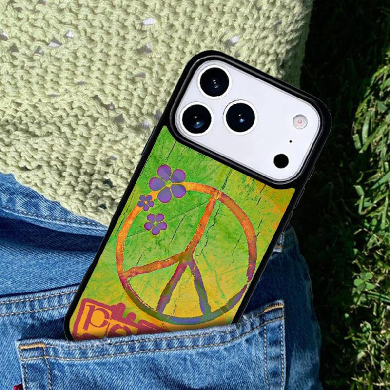 Hippy Hippie Psychedelic Art Peace phone case cover Compatible with for IPhone 17air 16e 15 14 13 12 11Pro Max 17 Air