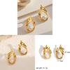 French Vintage Pearl Stud Earrings With U-shape Stainless Steel For Casual Women