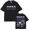 Rapper Maka Double Sided Print Tshirt Aura Tour Unisex Wounisex Hip Hop Fashion Pop Music T Shirts Male Casual Black Vintage T Shirt