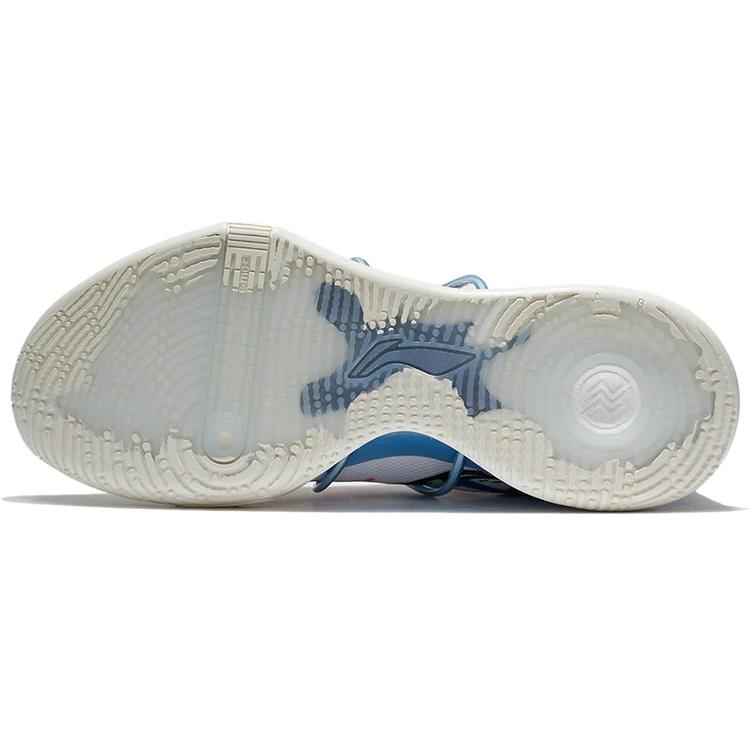 Li Ning Speed 8 Cushioning Slip Resistant Abrasion Resistant Low Top Performance Basketball Shoes Men's White Blue ABAT119-4