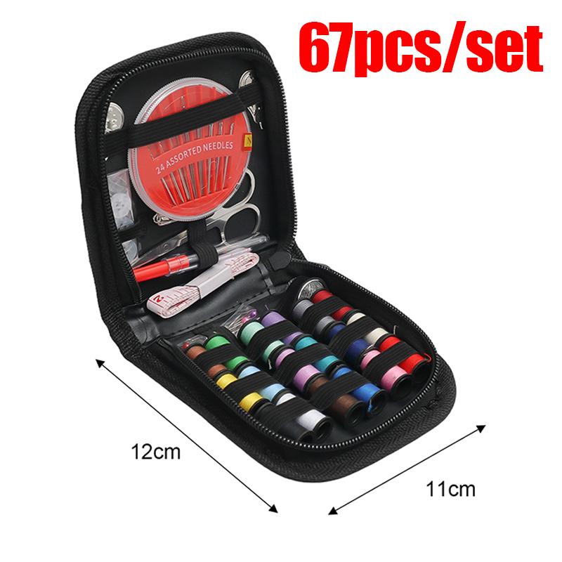 

172/67pcs/set Sewing Kit with Threads Needles Scissors Tape Measure Buttons Storage Bag Portable Travel Sewing Box Tools