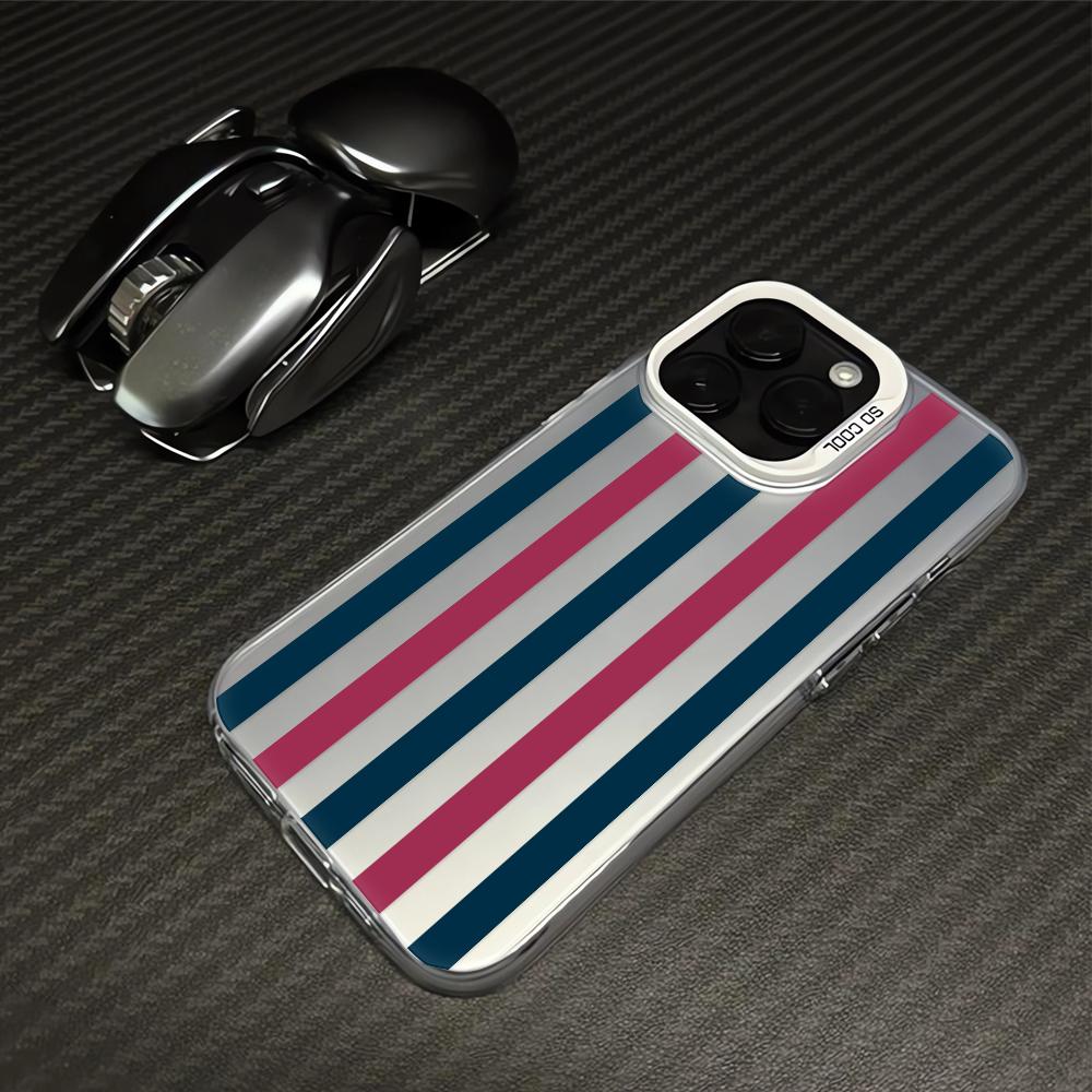 Grid Stripes Pattern Phone Case For IPhone 16 15 14 Pro Plus 17 Air 13 12 11 Pro Max 16E Silicone Hard Shockproof Cover Fundas
