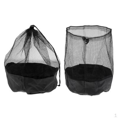 2Pcs Heavy Duty Mesh Bag with Drawstring Cord Closure for Soccer Ball, Water Sports, Beach Cloth,