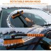 26" Snow Brush & Ice Scraper for Car Windshield and Window | 2-in-1 Winter Tool with Premium Bristles for Cars/SUVs/Trucks — Rotating Head, Heavy -