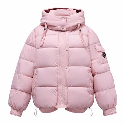 Short Contrasting Color Down-padded Jacket for Women, Popular Winter Style Thickened Bread Coat