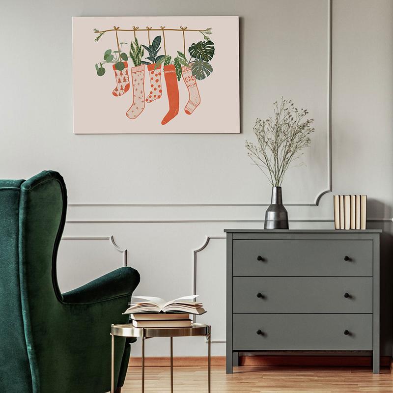 Christmas Tree Garland Decor Posters Merry Christmas Canvas Painting Nordic Poster Holiday Room Wall Art Picture For Home Decor