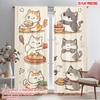 2pcs,2D Plane Printing Curtain Popular Cat Cooks Delight Polyester Fabric (without Rod) Decorations Outdoor Use for Various Room