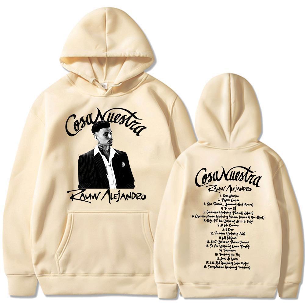 Rauw Alejandro Cosa Nuestra 2025 Hoodies Men's Clothing Hip Hop Long Sleeve Sweatshirts Casual High Quality Oversized Pullovers