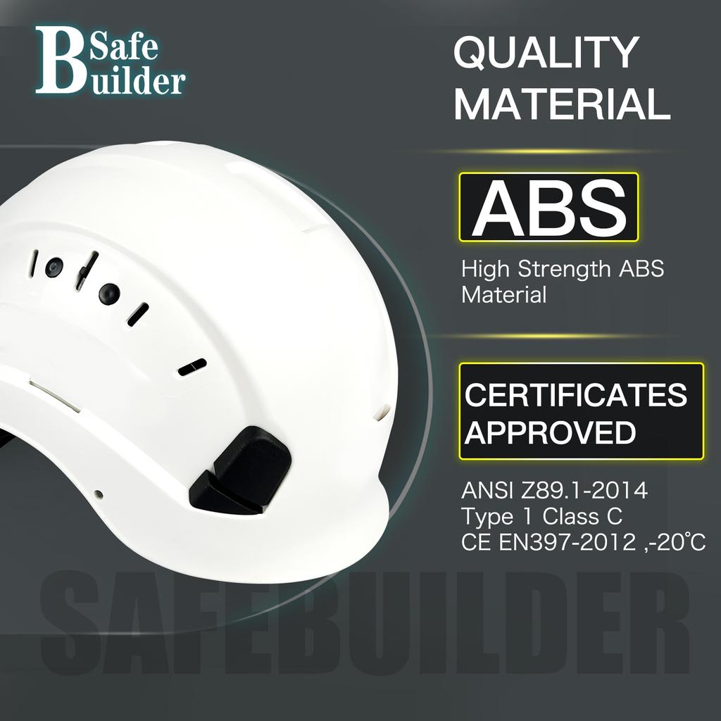 CE Work Safety Hard Hat for Engineer Slotted Ventilated Construction Safety Helmet for Men & Women Industrial Adjustable Ratchet