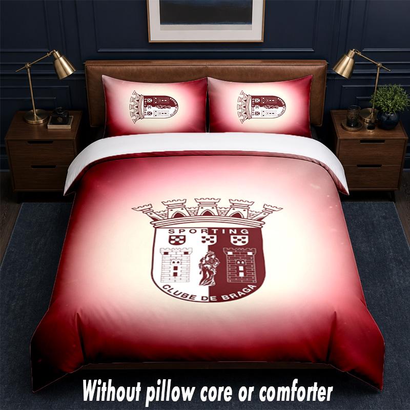 Braga FC Design Bed Bedding Set 1 Duvet Cover + 2 Pillowcases Soft Breathable Household Bed Linens