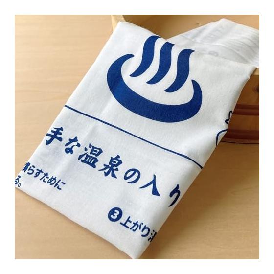 Miyamoto Tenugui Izumi Koubai "Kokoroe Tenugui" - Onsen Edition: Learn Onsen Etiquette & More (White, Approx. 34x90cm)