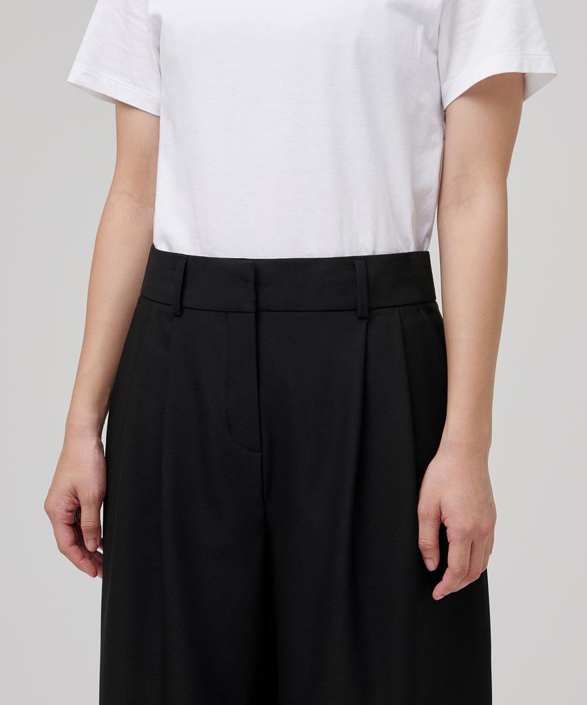 MUSINSA STANDARD WOMAN Women'S Real Wide Belted Slacks [Black]
