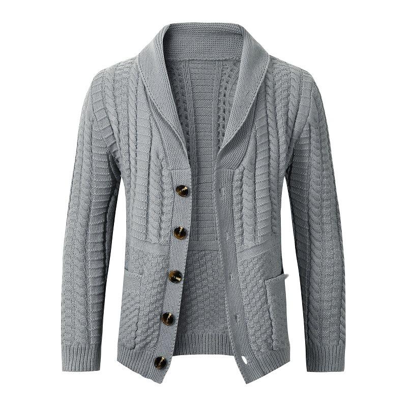 Men's Casual Knit Cardigan Sweater Long Sleeve European Size for and Winter