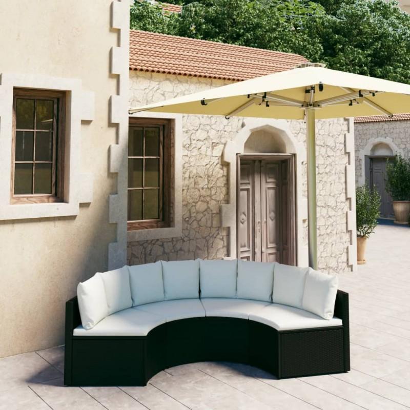 Day and Night - Day and Night 4-piece Garden Sofa Set and Black Synthetic Rattan Cushions