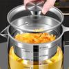 Pot filtrant à huile de friture multifonctionnel pour usage de cuisine, bocal de rangement en verre avec passoire profonde pour les passionnés de cuisine