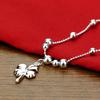 Böhmen Mode Klee Fußkettchen 100 % 925 Sterling Silber Fuß Strand Ball Fußkettchen Frauen & Mädchen Barfuß Kette Schmuck sommer Geschenk