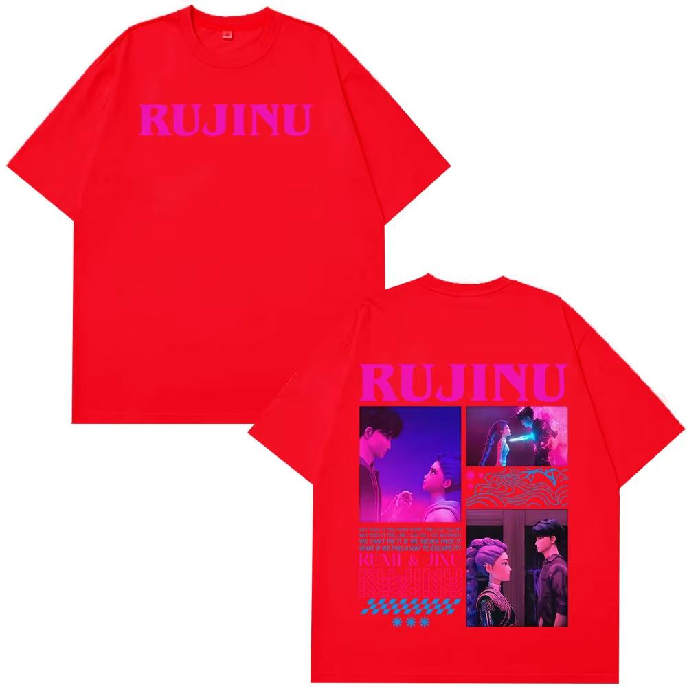 

K-pop Охотники на демонов Huntrix Saja Boys Руджину Принт Принт Футболка Мужская Женская Эстетичные футболки Харадзюку Парная Хлопковая футболка Топы 4XL
