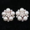 Engood 60Pcs Pearl Alloy Flower Rhinestone Button Sewing Trim & Embellishments Craft Buckles for DIY Hair Shoes Flower Decorat