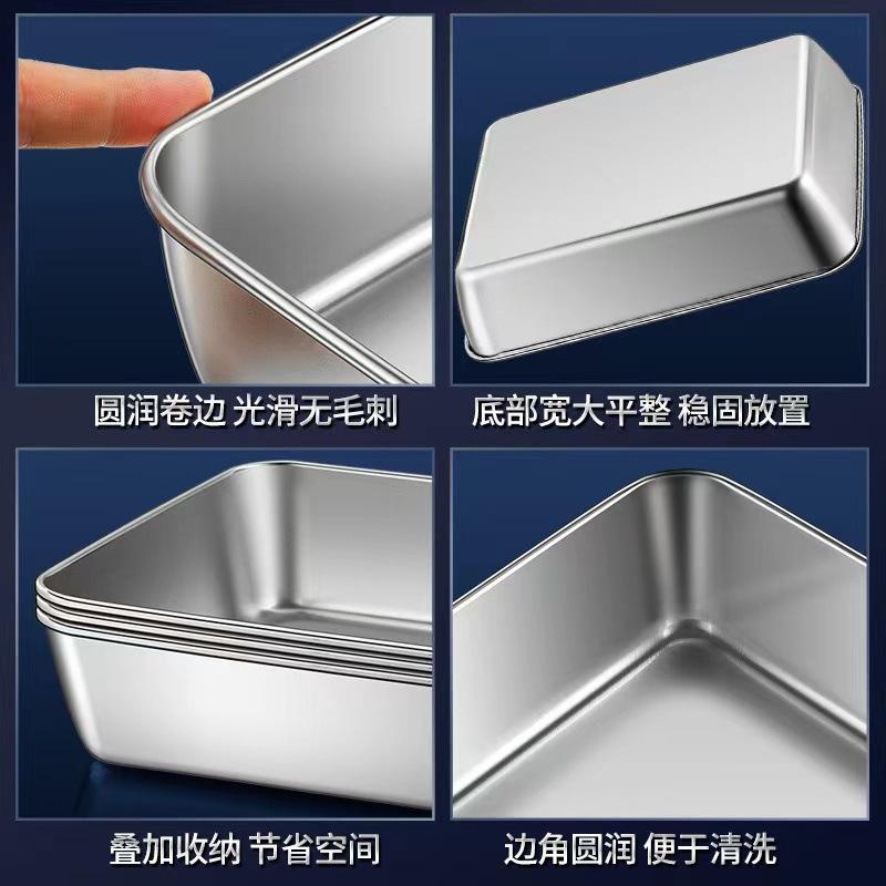Internet Celebrity Thickened Stainless Steel Multi-purpose Plate Set
