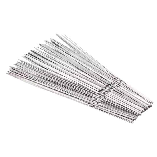 100/200Pcs BBQ Skewers Stainless Steel Heavy Duty Rust Resistant Metal Skewers Outdoor Barbecue Grill Skewers