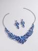 European & American Bridal Crystal Flower Necklace and Earrings Jewelry Set