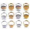 5pcs 10pcs Stainless Steel Ring Base Adjustable Tray Cabochon Settings Blank Bezel Rings Embryos 12mm to 20mm for Jewelry Making