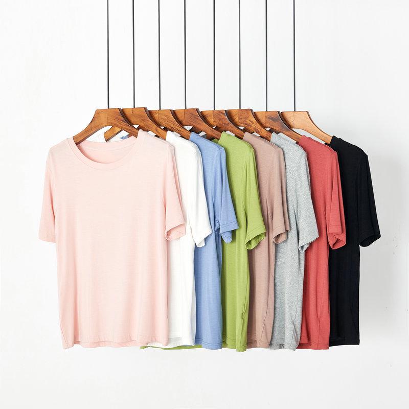 2022 Frühling/Sommer Damen Locker Modal Rundhals Kurzarm T-Shirt