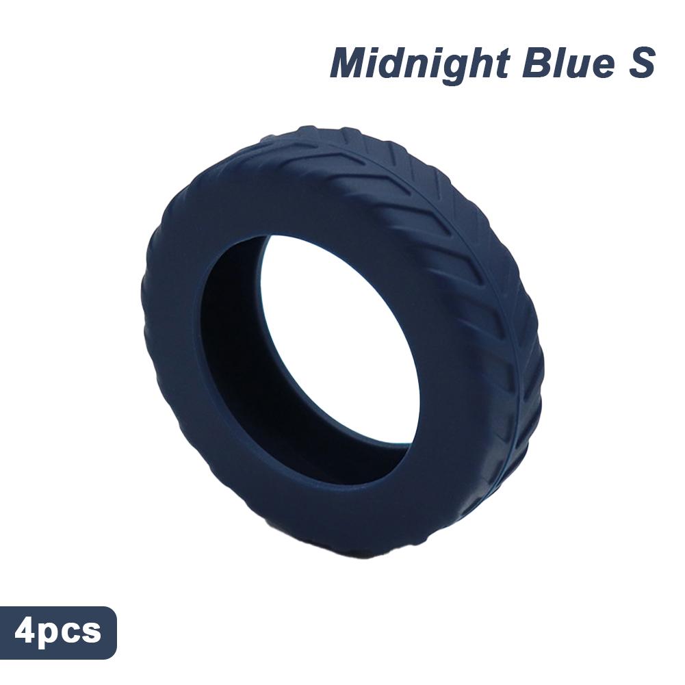 

Утолщенная текстура силиконового колеса протектор для багажа уменьшает шум дорожный чемодан колеса чехол аксессуары для багажа S полуночно-синий