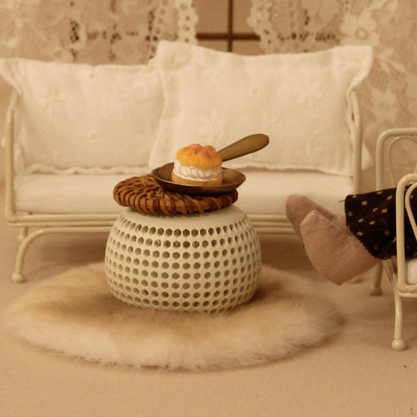 

1/12 Кукольный круглый столик прикроватная мебель для гостиной сцены M