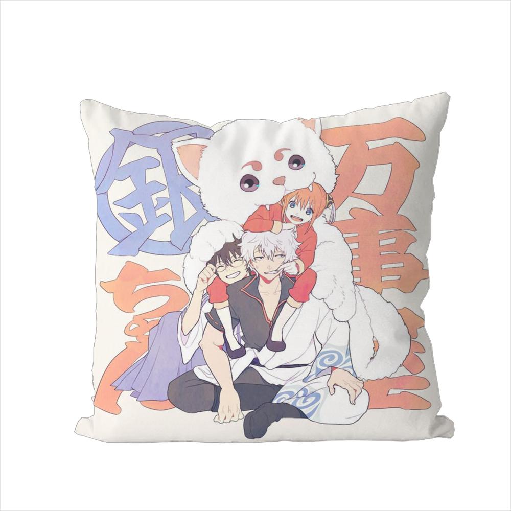 Gintama Animationskissenbezug für Auto Sofa Dekoration Zuhause Zweiseitiger Druck Plüsch Quadratisch Wurfkissen Kissenbezug