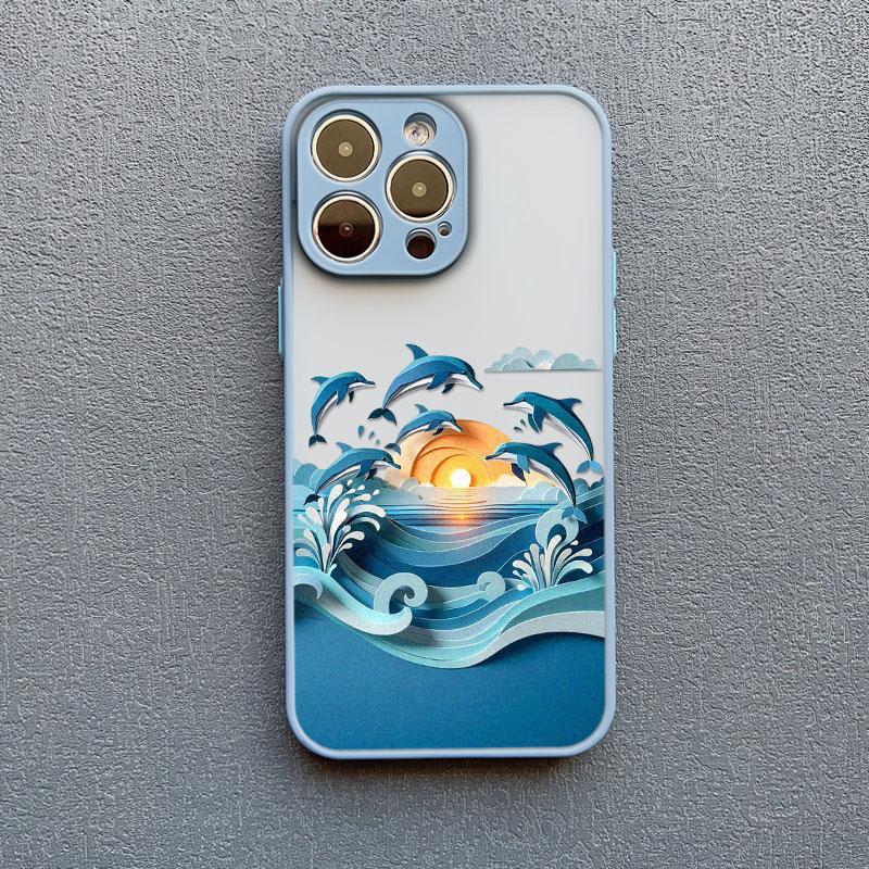 

Морские Акулы Дельфины Синее Морское Море Чехол для Телефона для iPhone 14 13 Mini 12 11 Pro Max 16 15 Pro Max Plus X XS XR 7 8 Plus Чехлы iphone 13ProMax