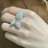 Hot Brand Vintage Full Diamond Women's Rings Luxury Jewelry For Women Water Drop Designer Rings Fashion Pure 925 Silver Rings