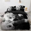 3D Katze Bettwäscheset Luxus Tier Bettbezug mit Kissenbezug Queen King Einzel Doppelgröße für Mädchen Junge Polyester Steppdecke