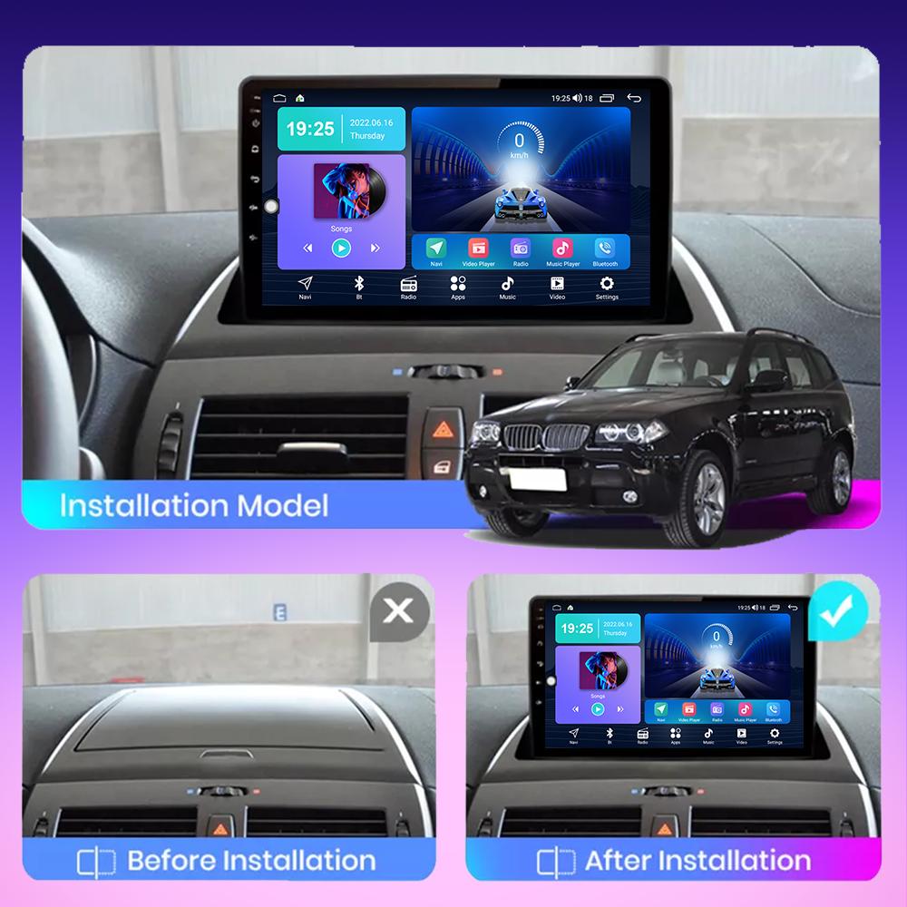 2 DIN Android Carplay Car Radio For BMW X3 E83 2004-2012 Multimedia Player Head Unit Stereo GPS Navigation BT WIFI 4+64GB