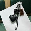 Korean Sweet Heart Leather Keychain Adorable Chocolate Pendant Portable Bag Decor for Work Office Use