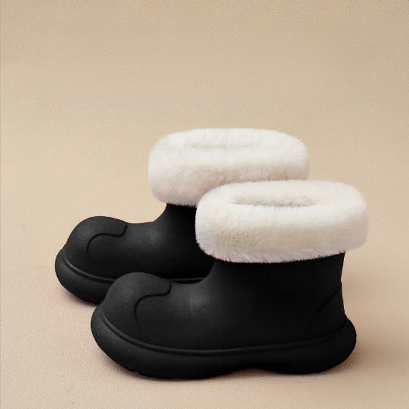 

Winter Warm Rain Boots for Women, Outdoor Wear, Fleece-Lined, Detachable, Waterproof Clown Shoes, Thick Sole, Wear-Resistant, Non-Slip Snow Boots 40-41 чорний