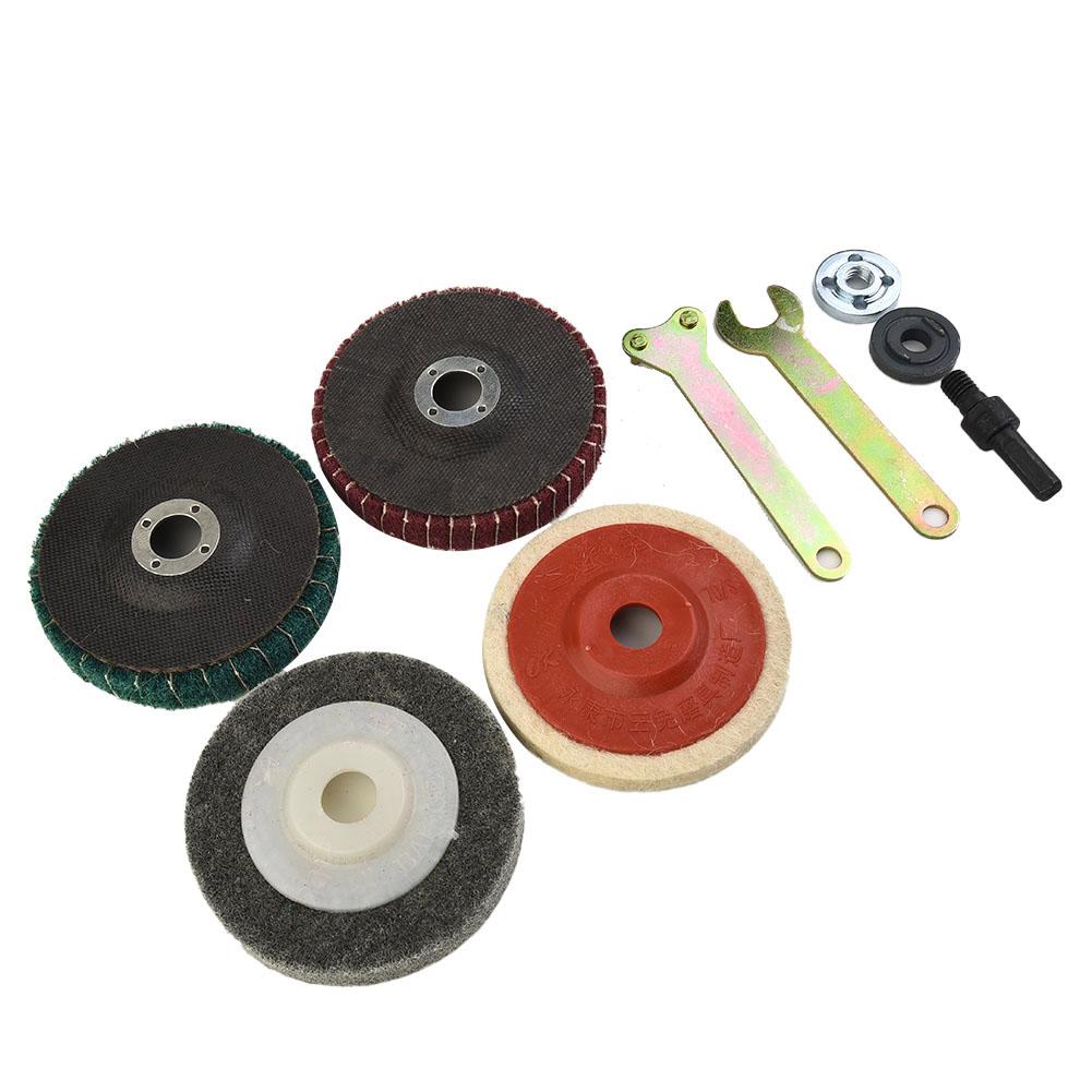 Grinder Flap Polishing Kit Disc Buffing Accessories Workshop Equipment Nylon Cloth Wool Metal Rod Stainless Steel