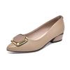 Pointed small leather shoes thick heel single shoes women's summer new light mouth low heel spring soft leather versatile women's shoes