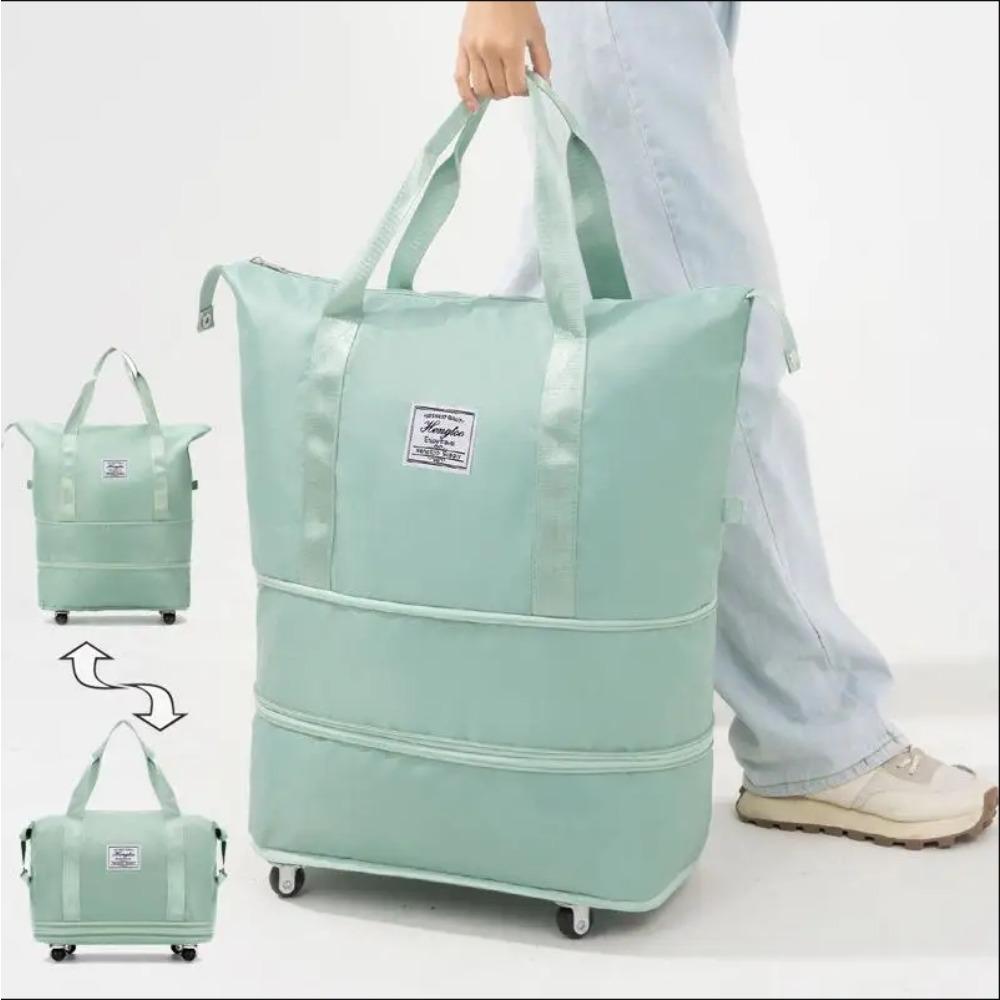 Folding Wheel Luggage Bags Lightweight Consignment Bag Portable Large Capacity Oxford Cloth Dry-Wet Separation Outdoor Yoga Bag