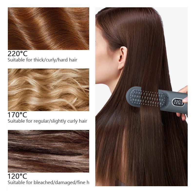 Household Hair Straightening And Curling Dual-use Styling Tool Negative Ion Hair Straightening Comb Portable Hair Curler