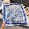 70x70cm Lightweight Silk-Look Square Scarf Women French Chic Hair Band Office Accessory Viscose 96%