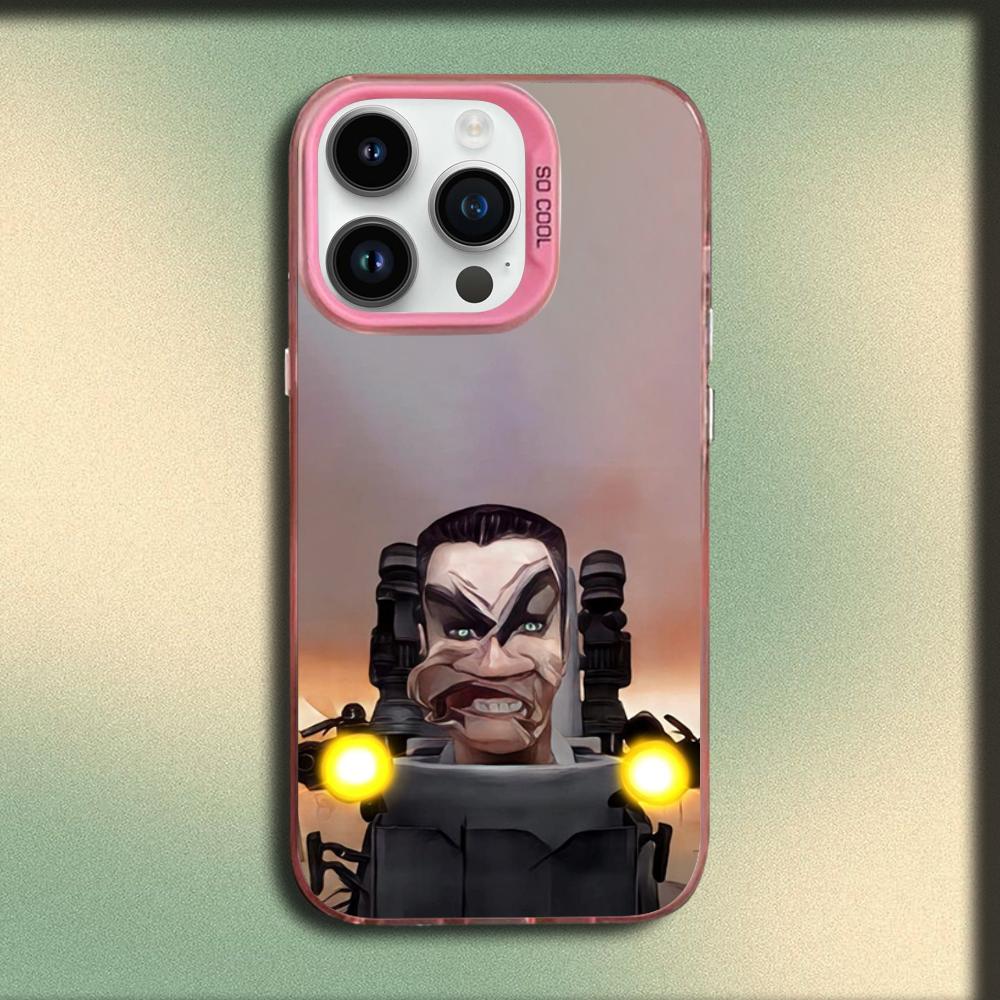 

Funny S-Skibidi Toilet Phone Case For iPhone 16,15,14,13,12,11,Mini,Pro,MAX Pink Matte Silicone Cover iPhone16e