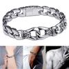 Punk Rock Stainless Steel Charm Bracelet for Men Viking Dragon Cuban Curb Chain Wrist Jewelry