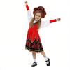 Russisches Kostüm Traditionelles Tanzkostüm Roter Sarafan Volkskleidung Aufführung Verkleidung Kinder Traditionelle Kleidung