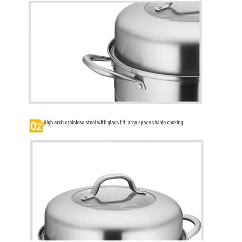 SUPOR 26 cm Edelstahl-Doppelwand-Dampfgarer