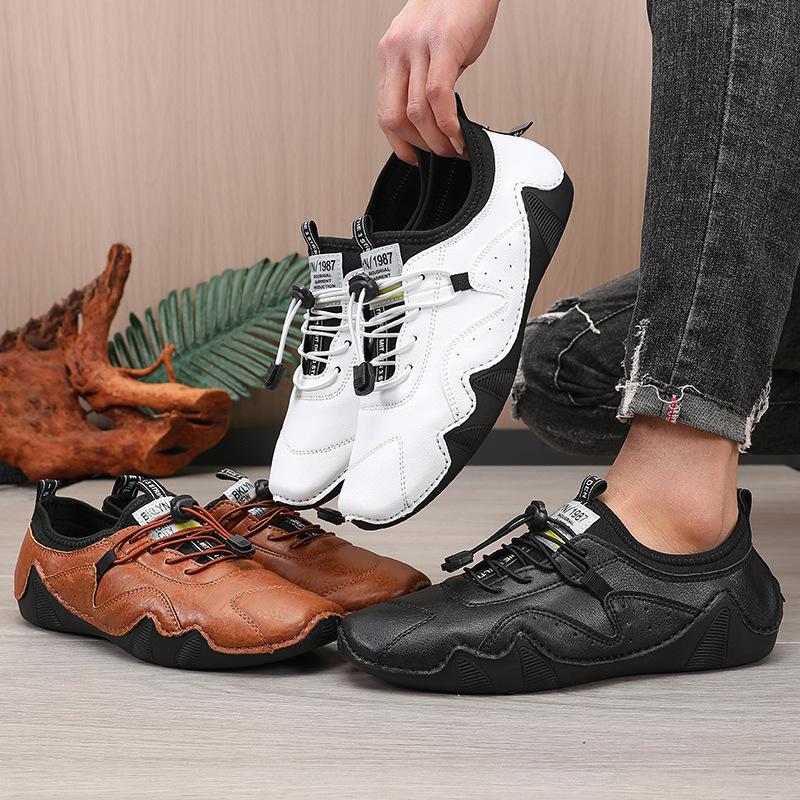Casual Leather Shoes Large Size Men's Shoes Spring and Summer New Men's Microfiber Casual Shoes British Direct Sales Casual Versatile